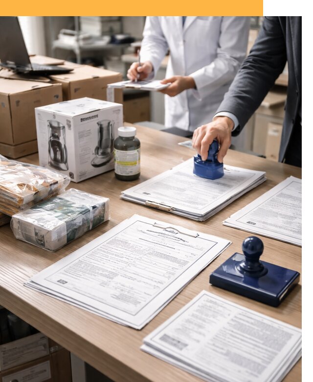 Сертификация импортных товаров от 12164 с таможенным сопровождением